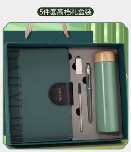 ชุดสมุดบันทึกกระดาษ A5 หรูหราพร้อม USB ไดรฟ์ ขวดน้ำ พิมพ์โลโก้ด้วย UV  ชุดของขวัญส่งเสริมการขายสำหรับองค์กรสุดหรู - Product Image 5