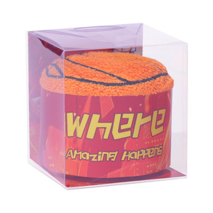 Serviette en forme de ballon de basket 30x30cm en pur coton, cadeau pour les fans, souvenir, logo personnalisable - Product Image 4
