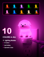 ZHILAI RGB - Mini Lámpara Nocturna LED Moderna con Enchufe, Ahorro de Energía, Cambio de Color, Regulable, con Sensor, Certificación FCC, para Dormitorio
