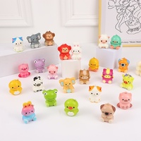 Produit transfrontalier très vendu : Jouet à presser en PU à récupération lente, en forme d'animal, jouet capsule dessin animé souple, boîte mystère, jouet de décompression, porte-clés