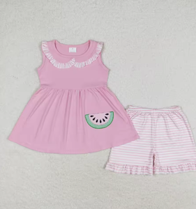 Conjunto de Ropa Casual para Bebé Niña, Ecológico, con Blusa sin Espalda con Lazo y Pantalones con Volantes a Rayas - Product Image 6