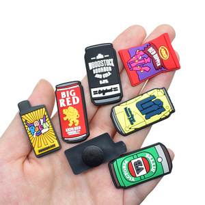 Breloques de chaussures en PVC souple 2D, série de dessins animés créatifs sur le thème des collations et des aliments, accessoires et pièces décoratives amovibles à faire soi-même - Product Image 2