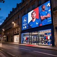 Layar LED P3.9 3.9mm untuk Video Wall Luar Ruangan, Toko Khusus Tim Sepak Bola Prancis, Perlengkapan Pertandingan Sepak Bola, TV 229 inci