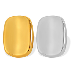 ต่างหูทรงเรขาคณิตสี่เหลี่ยมทองเงินไทเทเนียมเหล็กเครื่องประดับแฟชั่นขายส่ง EH397 - Product Image 5