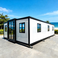 Maison conteneur modulaire extensible de 20 pieds et 30 pieds en acier PPGI de 0,5 mm, 3 chambres, 2 salles de bain, maison pliable de luxe, bungalow portable