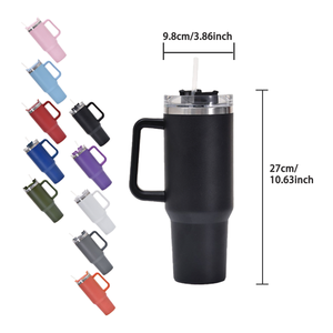 热销40盎司不锈钢不倒翁手柄手柄吸管双壁真空金属旅行杯可定制，可随身使用 - Product Image 4
