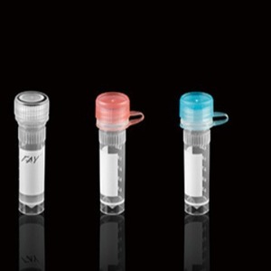 FAY Cryogenic Tube 1.25ml <b>Flat</b> Bottom <b>Screw</b> Cap Printed With Writing Area - Product Image 2