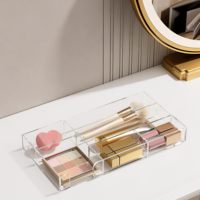 Boîte de rangement de bureau en acrylique moderne et écologique personnalisée, petite boîte de rangement transparente pour accessoires de bureau