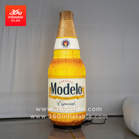 Bouteilles de vin et de bière gonflables publicitaires personnalisées avec logo LED, en tissu Oxford de haute qualité, certifiées CE, durables et imperméables, hauteur 12 pieds