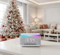 2027 Stereo BT-Lautsprecher-Dockingstation mit Schnellem Kabellosen Laden und Wecker Handy-Ladestation Audio-Station für Schlafzimmer Büro
