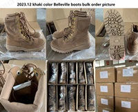 ZYF, Équipement tactique Bottes de combat en daim naturel anti-déchirure Semelle en caoutchouc durable bicolore Bottes de marche Belleville HSM056