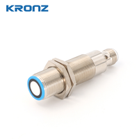 KRONZ M18 Sensor Ultrasonik Output Switching PNP NO Jangkauan Deteksi 60-1000mm IP67 Sensor Jarak Industri Saklar Proximitas