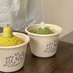 Nhà máy tùy chỉnh phân hủy sinh học dùng một lần Kem Cốc giấy dày Kem Bát tráng miệng ly - Product Image 5