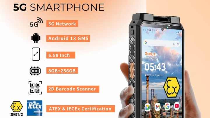 Rugged 5G Cellphone - Explosion Proof ATEX IECEx Certified