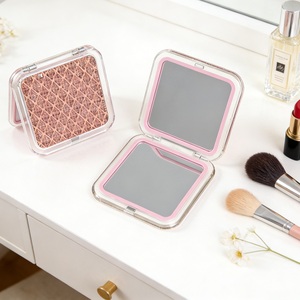 Clear Acrylic Square Compact <b>Mirror</b> Chunky Glitter Sequin Dual Sided HD Glass Folding Pocket Makeup <b>Mirror</b> Bulk Wholesale - Product Image 1