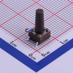 DTSM-66N-S-V-B Tactile Switch SMD-4P,6.2x6.2mm Switch Single Pole Single Throw Round Button Vertical Mount 6.2mm - Product Image 1