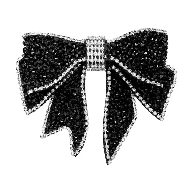 Ins joias femininas, preto, diamante, acessórios para cabelo, arco de cristal cheio, brilhante, rabo de cavalo, grampos de cabelo