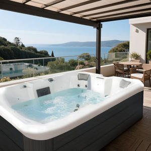 2025年新款高品质热水浴缸1-4人户外水疗浴缸户外热水按摩浴缸带盖蓝牙音箱LED灯 - Product Image 3