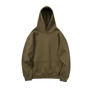 Custom Heavy Weight Hip Hop Solid Color Oversize Fashion Organic Hoodies Loose Fit Thick Heavy Plain Design Yzy Premium Hoodie