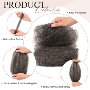 Originea Afro crespo di <span class=keywords><strong>capelli</strong></span> umani alla rinfusa fasci di <span class=keywords><strong>sale</strong></span> e pepe 4c crespi ricci per Dreadlocks, Loc readlocks, intrecciare i <span class=keywords><strong>capelli</strong></span> 50 grammo - Product Image 3