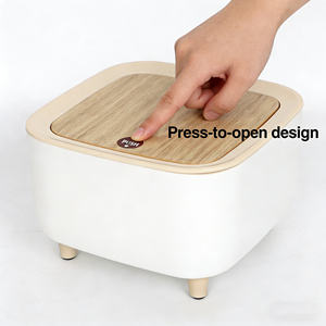 Mini Organizador de Escritorio Blanco Personalizado, Cubo de <span class=keywords><strong>Basura</strong></span> Pequeño de Plástico con Tapa, Tipo Push - Product Image 3