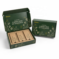 Boîte d'expédition personnalisée brillante pour kit de graines de jardin, emballage en carton ondulé avec insert à trois fentes pour abonnement de vente au détail