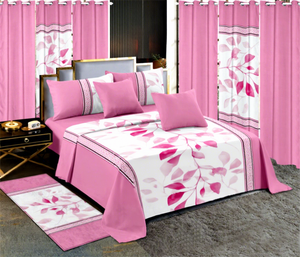 <span class=keywords><strong>Set</strong></span> di <span class=keywords><strong>Lenzuola</strong></span> di Lusso in Cotone 13 Pezzi Misura King con Lenzuolo con Angoli, <span class=keywords><strong>Set</strong></span> Biancheria da Letto con Tenda e Tappeto Rosso Rosa - Product Image 1