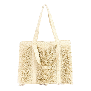Bolso Tote de Paja Tejido a Mano, Estilo Bohemio, Unisex, para Playa, con Cierre de Cremallera, Plegable, Capacidad de hasta 1L - Product Image 1