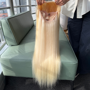 Directo de Fábrica, Peluca de Cabello Humano Rubio 613 de 24 Pulgadas, Lisa, con Frontal de Encaje HD 13x6, Pre-Desplumada, Puede Reestilizarse - Product Image 4