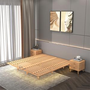 Минималистский деревянный плавающий каркас кровати из ясеня Скрытая опора для ног с планками каркас кровати татами для современной спальни для гостевого номера отеля - Product Image 1