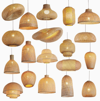 Lampe suspendue en bambou, lampe suspendue en rotin tissé à la main, luminaire en osier naturel pour la décoration de la maison, restaurant, hôtel
