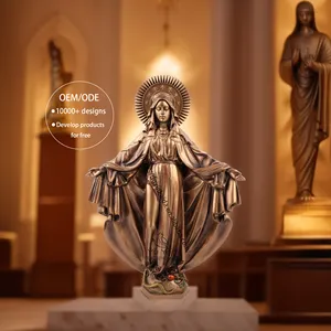 Factory wholesale catholic religious statues resin infinity madonna fatima holy mary statue white polyresin saint mary