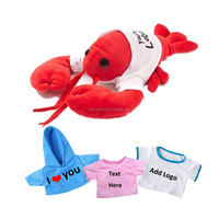 Jouet personnalisé en peluche douce pour écrevisses Vente en gros Mignon peluche rouge Homard Jouet doux