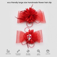 En gros, Pince à cheveux en organza légère avec nœud et coiffe florale pour demoiselles d'honneur, idéale pour les fêtes costumées, festivals de musique et les amateurs de DIY, avec dentelle
