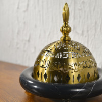 Brûleur d'encens Mabkhara en marbre noir naturel de luxe, pierre pour brûleur de Bakhoor arabe, décoration de maison musulmane, cadeau pour le Ramadan