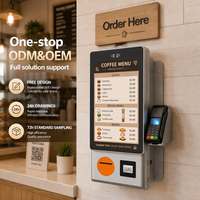 Kiosque compact en libre-service OEM avec lecteur de carte, scanner QR et imprimante 80 mm pour café