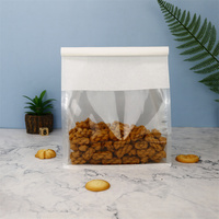 Sachet à cordon en papier kraft blanc anti-graisse recyclable de qualité alimentaire Impression en gravure pour produits de boulangerie Biscuits