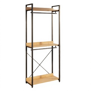Modern Simple <b>Wooden</b> Bedroom Coat <b>Rack</b> with <b>Storage</b> Shelves Space-Saving Design Home -Furniture - Product Image 4