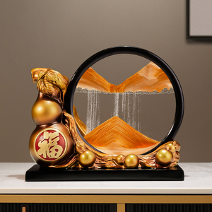 Adorno de pintura de arena fluida con diseño de ciervo Fu para decoración de escritorio, sala de estar, mueble de TV, regalo de inauguración de casa - Product Image 3