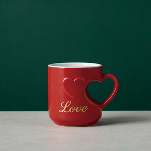 Ensemble de tasses en céramique pour couple romantique - Tasses à café blanches de 12 oz avec impression dorée Amour <span class=keywords><strong>et</strong></span> <span class=keywords><strong>Cupidon</strong></span>, poignée en forme de cœur, cadeau de la Saint-Valentin - Product Image 6