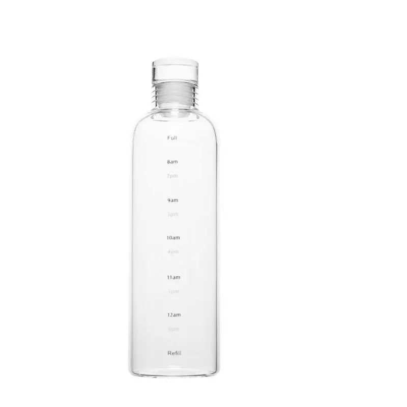 Logo Kustom Botol Minum 500Ml Cangkir Air Gelas Kaca Lulus Tertutup Silinder
