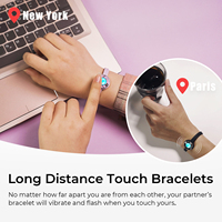 Bracelet intelligent tendance Totwoo Candy Collection, violet, fonction tactile longue distance pour couple avec connectivité Bluetooth