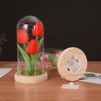 Regalos para el Día de la Madre, Flores Artificiales Eternas, Tulipán Preservado para Siempre en Cúpula de Cristal, Regalos para el Día de San Valentín 2026