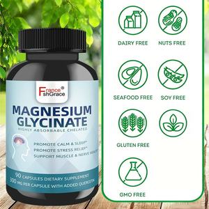 Cápsulas de Glicinato de Magnesio Personalizadas para Dormir, Calmar, Aliviar los Nervios y el Estrés en Adultos, Suplemento de Glicinato de Magnesio - Product Image 3