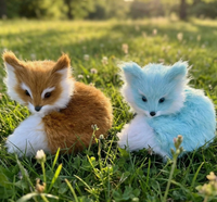 Peluche renard réaliste, adorable renard bleu, jouet animal de la forêt, petite taille, vente en gros