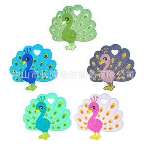 Perles de dentition en silicone en forme de paon, de qualité alimentaire, pour bébés de 0 à 24 mois, unisexe, jouet souple, accessoires DIY - Product Image 5