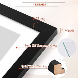 Cadre <span class=keywords><strong>photo</strong></span> <span class=keywords><strong>collage</strong></span> S&L 5x7 pouces, pour huit photos 5x7 pouces, bois massif, verre véritable, horizontal/vertical, fixation murale, lot de 1 - Product Image 4