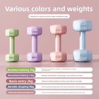 Ensemble d'haltères en caoutchouc PE de petite taille, personnalisables en couleur, pour hommes, femmes et enfants, pour la mise en forme physique et l'entraînement des bras