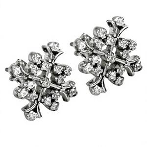 Charmantes boucles d'oreilles en argent sterling avec pierre précieuse en zircone cubique - Product Image 1