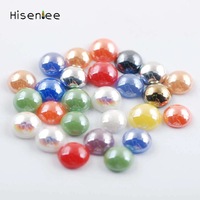 Vente en gros Céramique électrolytique Perçage à chaud Demi-cercle Perle Flatback Forme Strass Bijoux Accessoires pour Téléphones Mobiles